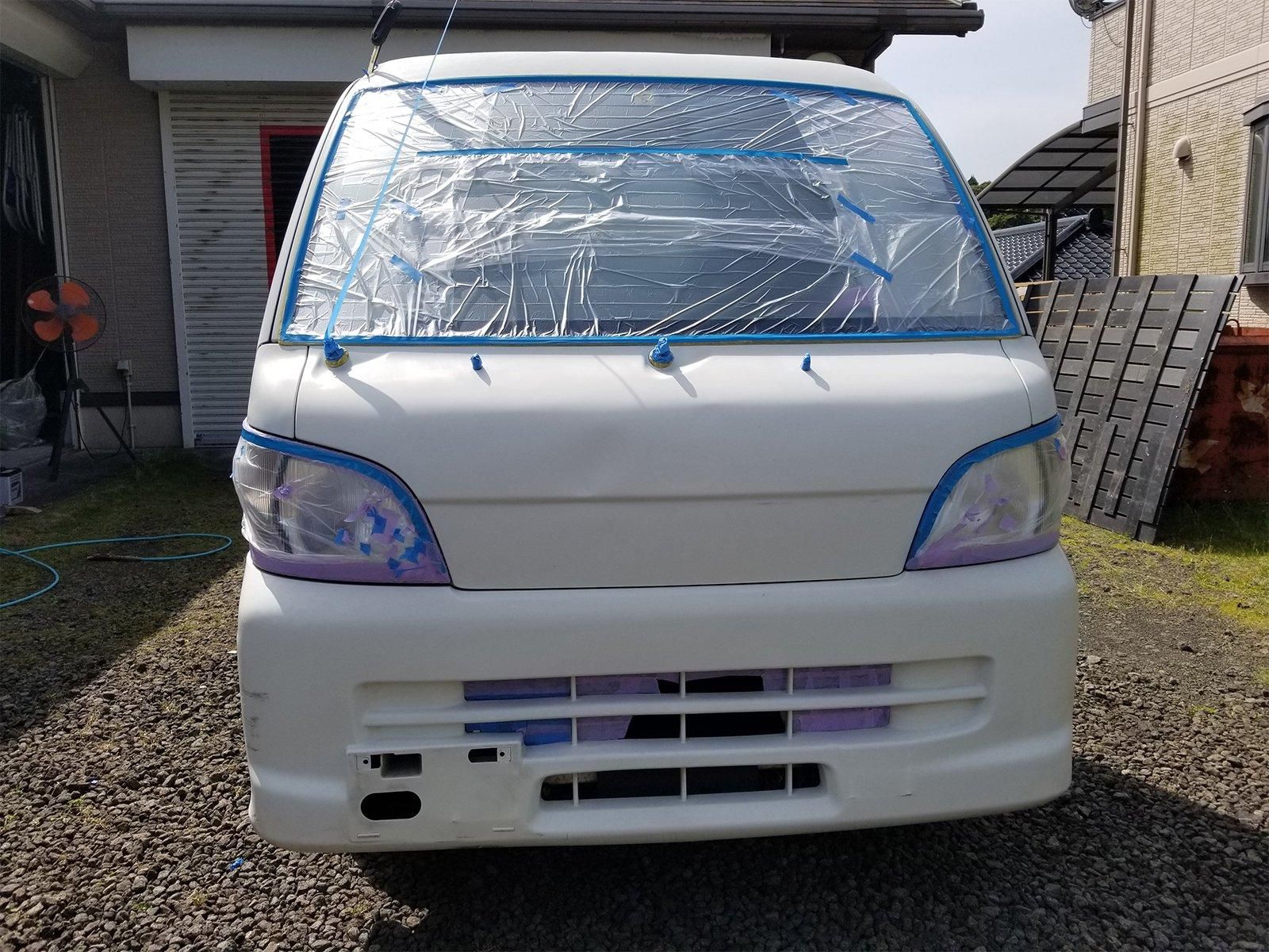 ハイゼットを自分で全塗装した事例(世田谷ベースカラー) - 刷毛（ハケ