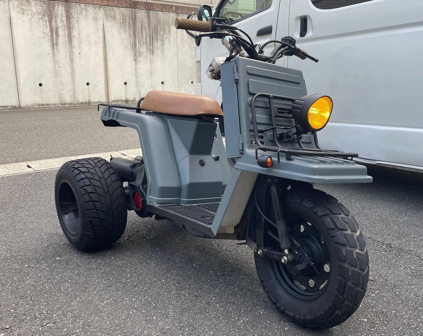 ホンダ ジャイロX 2stをイーグルブルーグレーでオールペン
