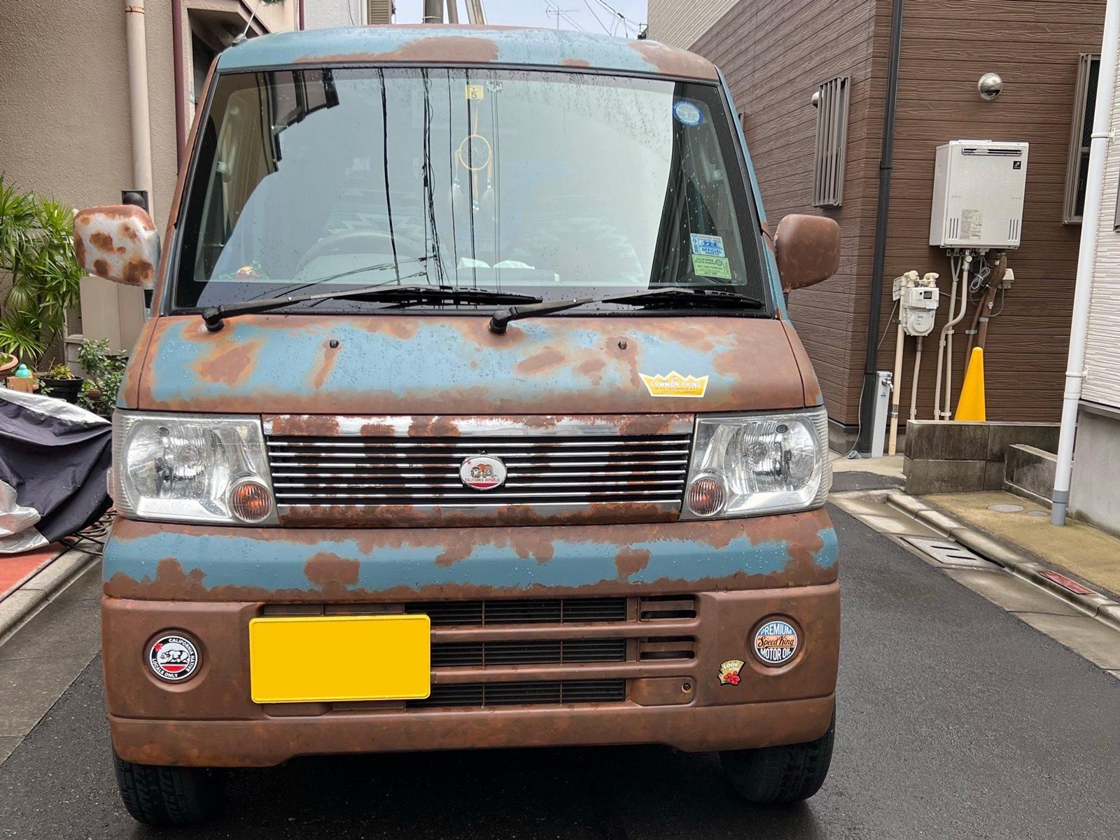 三菱 タウンボックスをKURAYAオールドブルーシーでオールペン！ - 刷毛