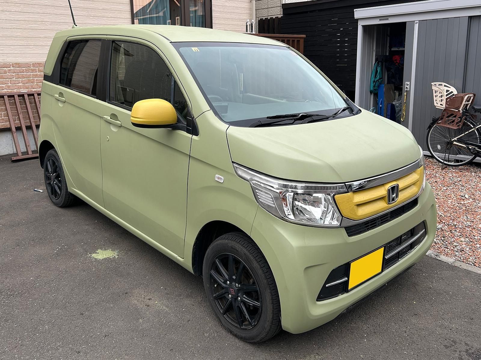 ホンダ Nワゴンをグリーンソイビーンズでオールペン！ - 刷毛