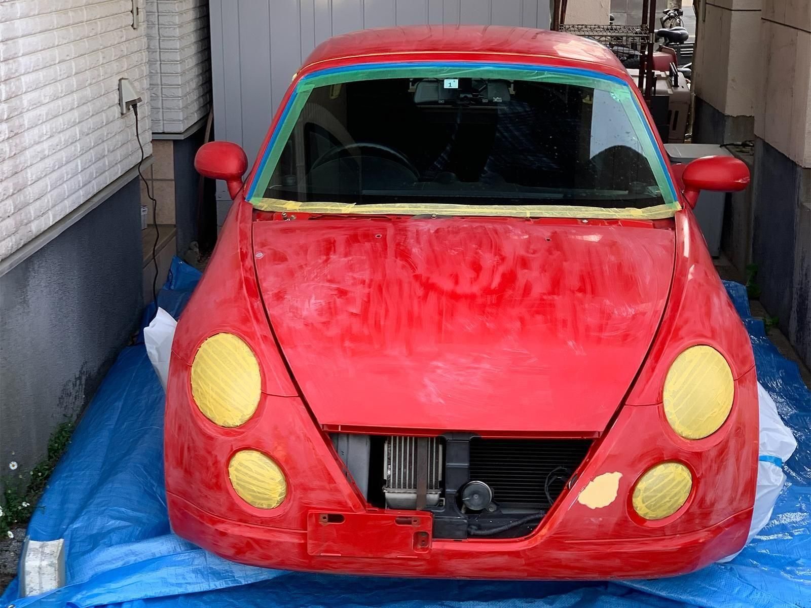 ダイハツ コペンL880Kを世田谷ベースカラーでオールペン！ - 刷毛