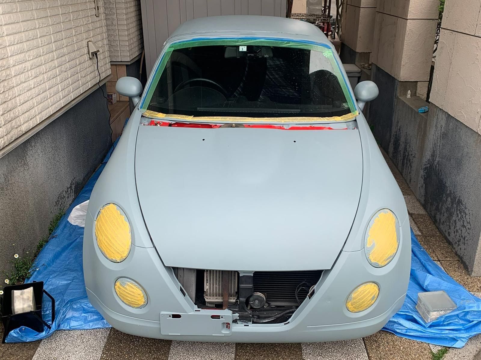 ダイハツ コペンL880Kを世田谷ベースカラーでオールペン！ - 刷毛