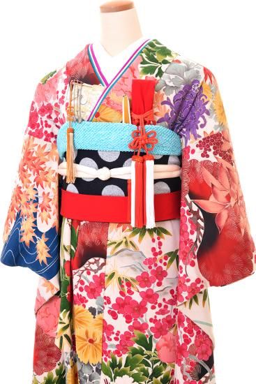 婚礼 花嫁 引き振袖 アンティーク振袖レンタル ☆【百花繚乱（白