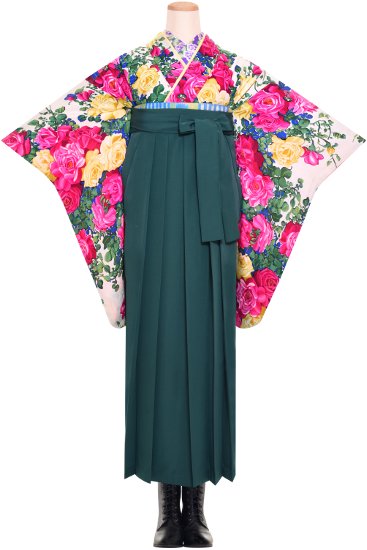 卒業式袴 アンティーク着物レンタル ☆ 【白薔薇】 - antique kimono colette