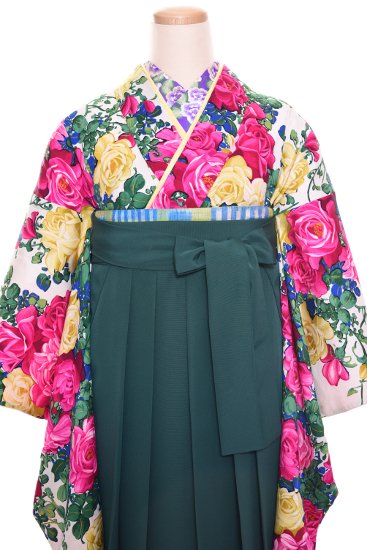 卒業式袴 アンティーク着物レンタル ☆ 【白薔薇】 - antique kimono colette
