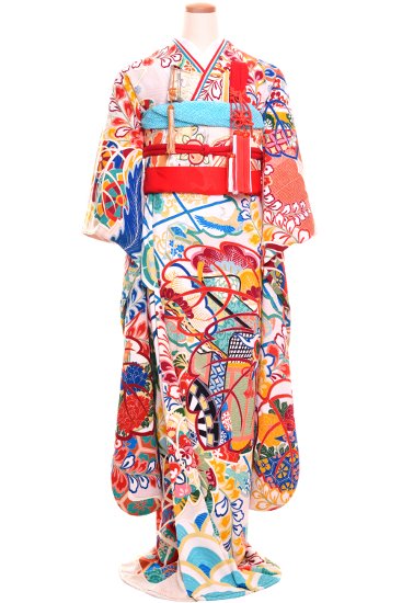 婚礼 花嫁 引き振袖 アンティーク振袖レンタル ☆ 【白鳳凰】 - antique kimono colette