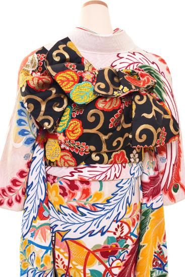 成人式 アンティーク振袖レンタル【白鳳凰】 - antique kimono