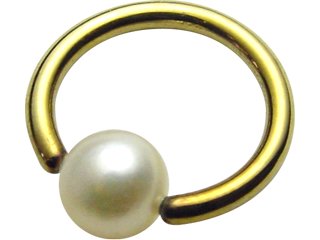 【GBC-05-16G】Zircon Ball Closure Rings (pearl ball) 16G