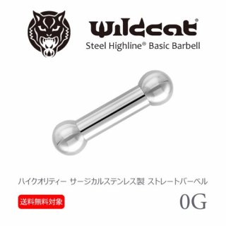 ܥǥԥ ȥ졼ȥС٥ Barbell 0G 8.0mm ̵°륮 륹ƥ쥹 316L 󥿡ʥ꡼ 䡼   Wildcat 磻ɥå