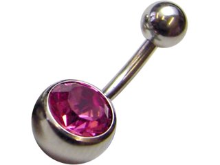 JNS-F-14GJewelled Navel Studs Faceted Crystal 14G