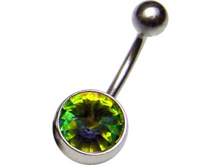 SJR-14GSingle Jewelled Rivoli Navel Studs 14G