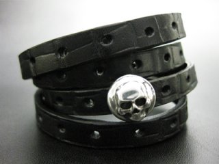 【TRANSCORE】 TSC Leather Bracelet - Skull Con.
