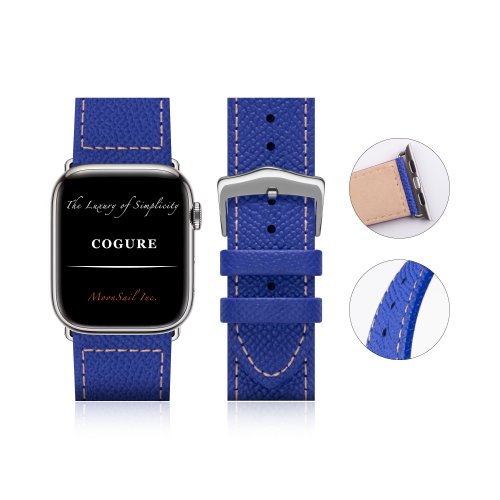 Apple Watch ヨーロピアンエンボスレザーバンド BlueRoyal