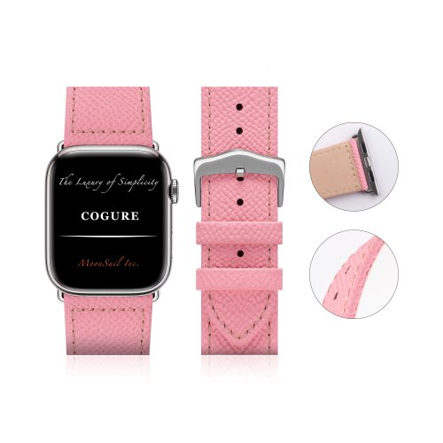 Apple Watch ヨーロピアンエンボスレザーバンド Pink