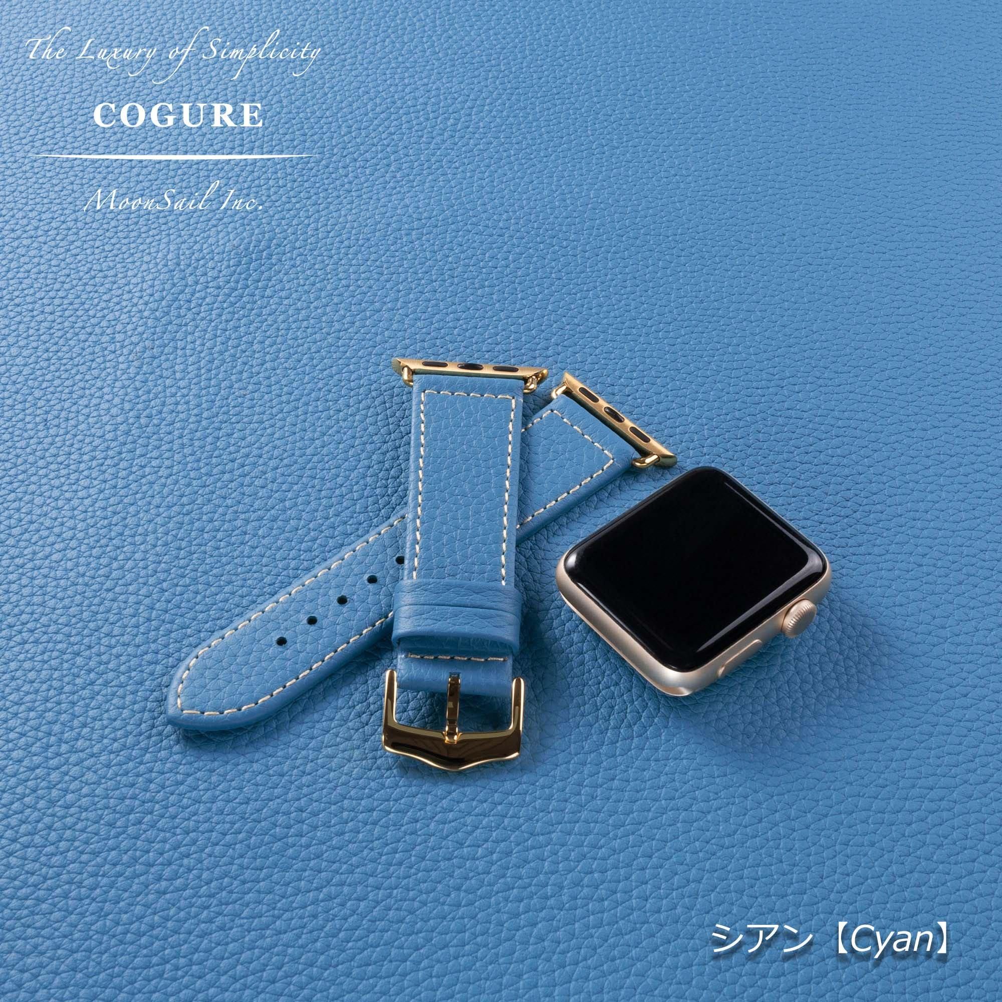 Apple Watch シュリンクカーフレザー | ブラックバンド - COP01