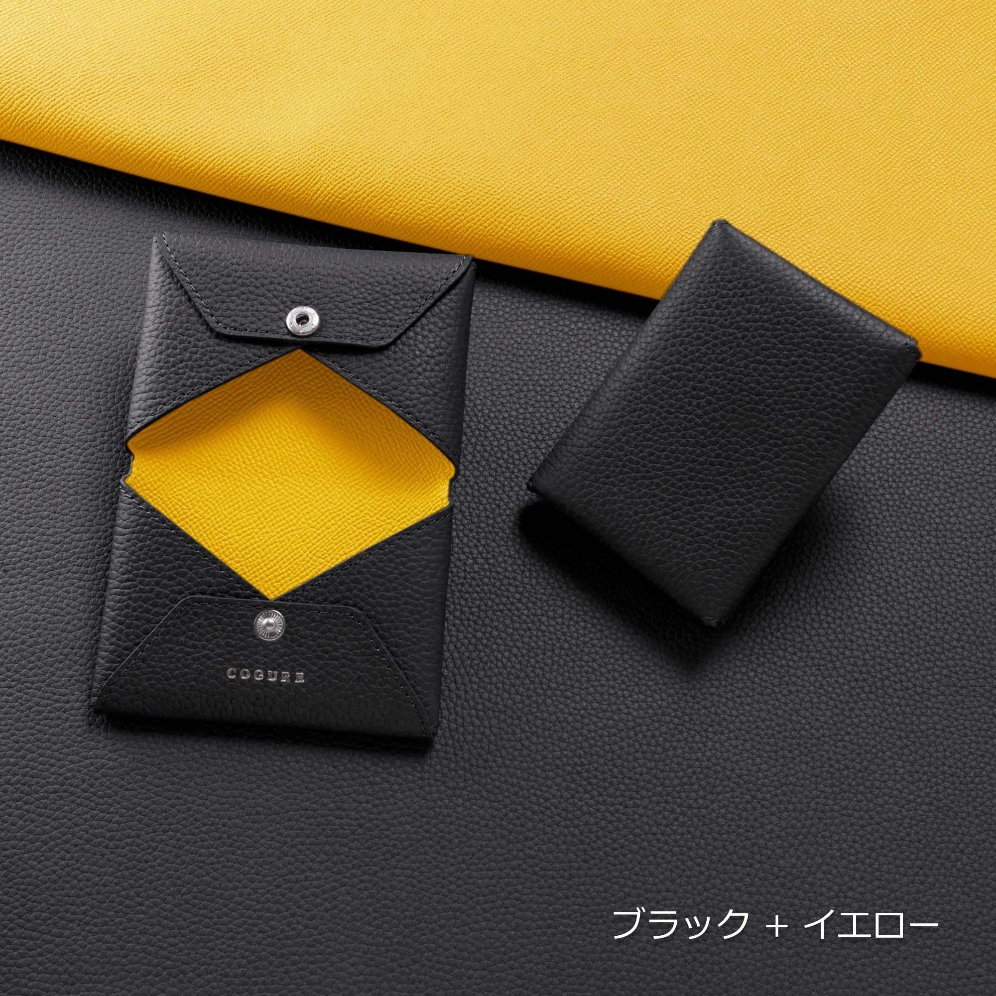 美品✨ボナペンチュラ エトープ 名刺入れ カードケース ロゴ刻印 スレ無し 名刺入れ 】 エトープ×イエロー | CHARME