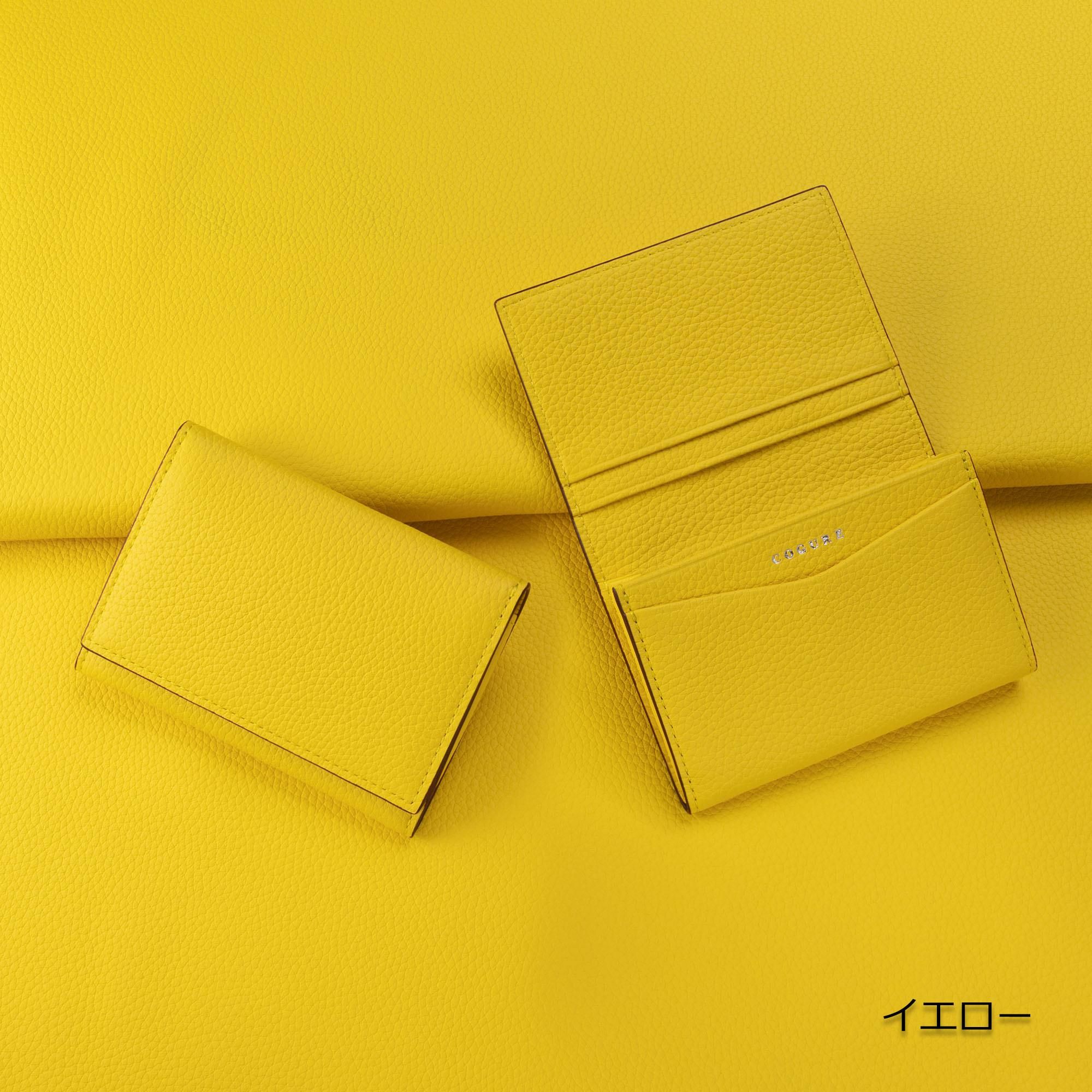 mjmj様　極美品　ラルコバレーノ　二つ折りカードケース　名刺入れ イエロー mjmj様 極美品 ラルコバレーノ 二つ折りカードケース 名刺入れ イエロー
