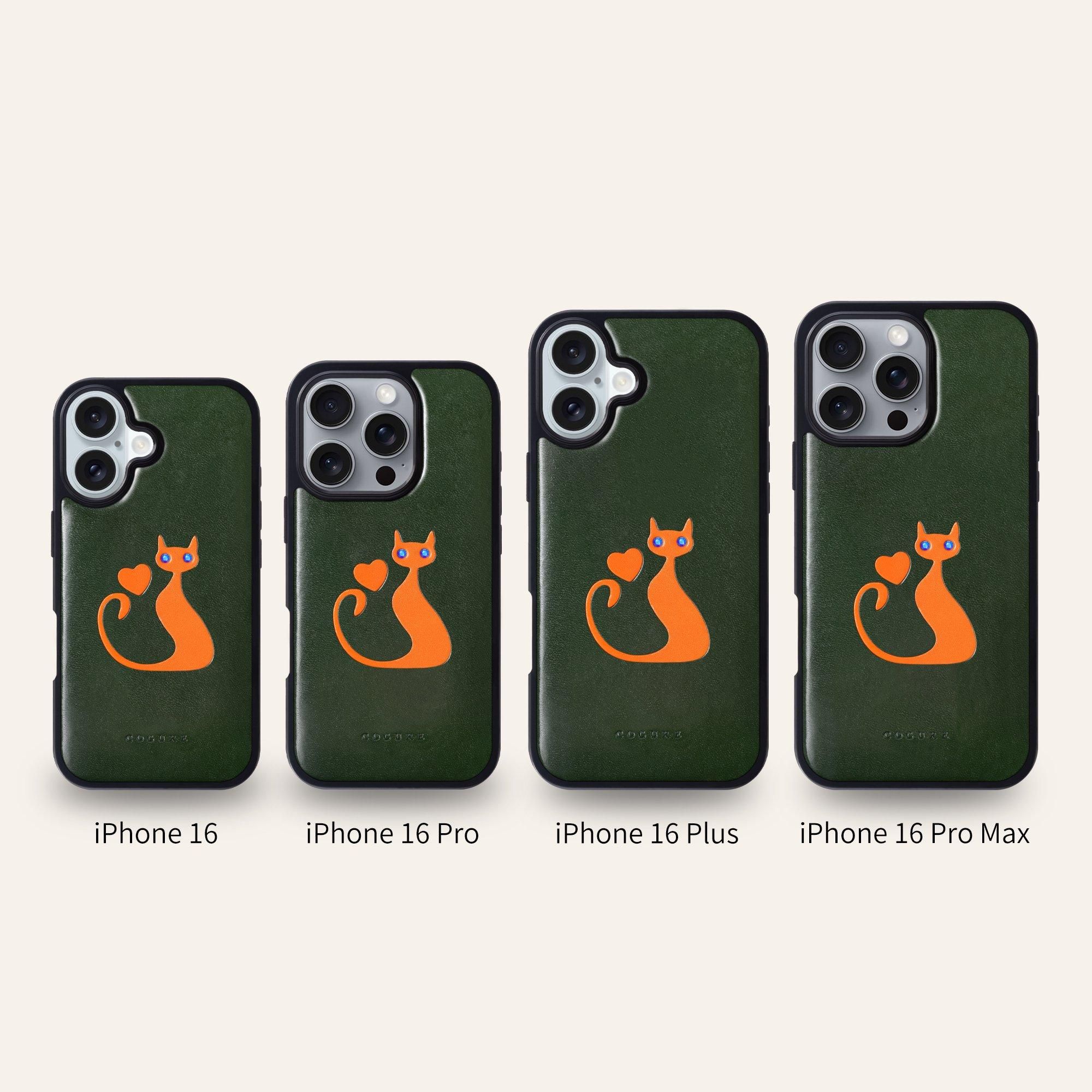 COTCatB iPhoneケース | 猫柄 サドルレザー & ダイヤモンド加工