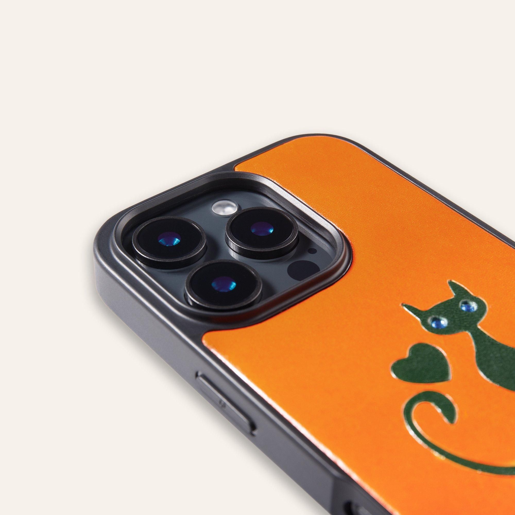 COTCatB iPhone16 ProMaxケース | 猫柄 サドルレザー & ダイヤモンド