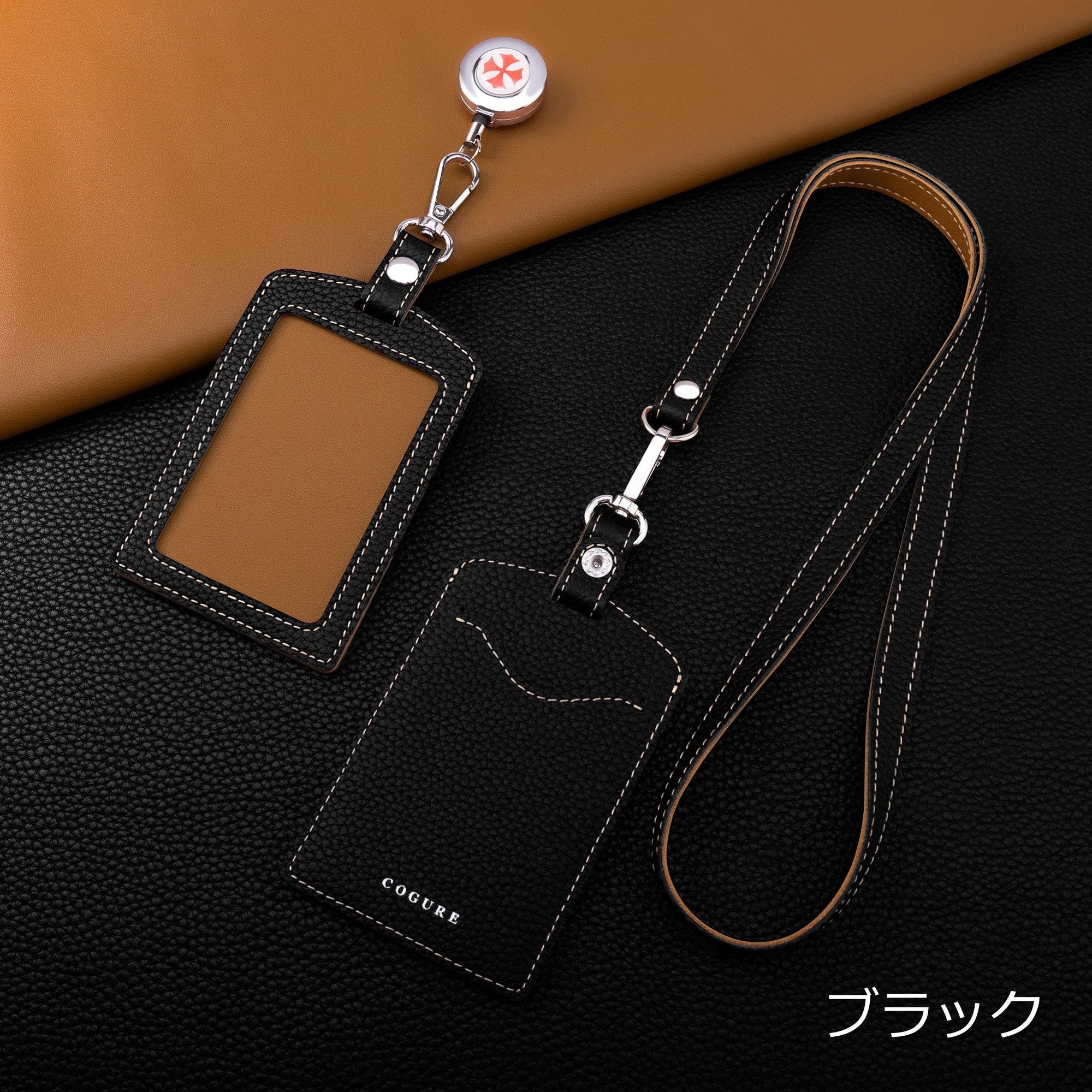 金製バー 999.9 純度 クレジットカードサイズ 本革IDカードケース | 縦型・リール付き - COGUREオンラインショップ