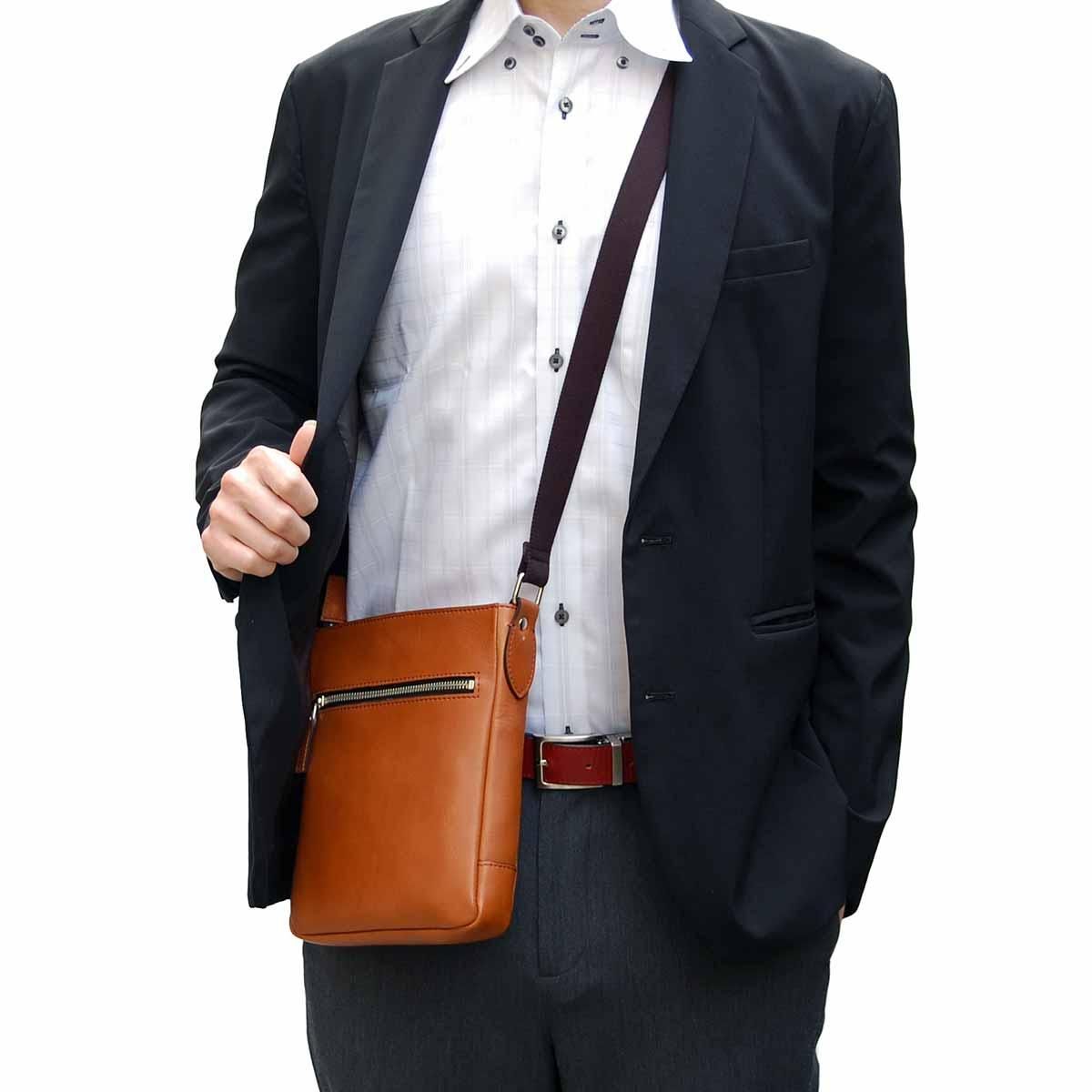 ショルダーバッグ　牛革 ショルダーバッグ 牛革舟形ショルダーバッグ メンズ : ZOZOTOWN