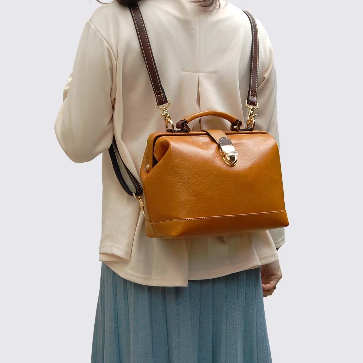 Valise ドクターズバッグ ３way　革　リュック 3way ドクターズ ブラックチェリー