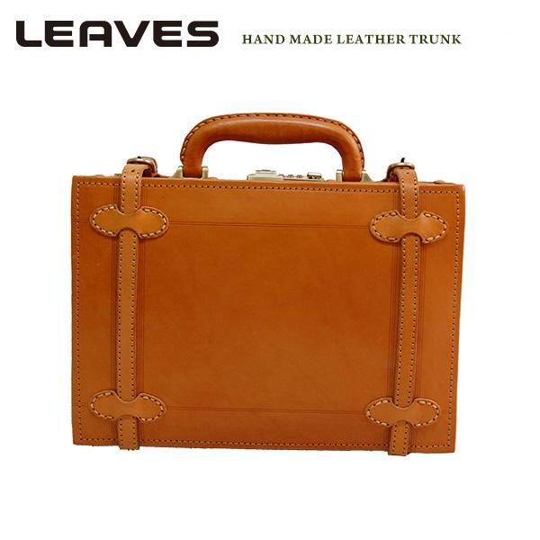 牛革トランク 12インチ ハンドメイド キャメル - Leaves革鞄店 牛革トランク 12インチ ハンドメイド キャメル - Leaves革鞄店