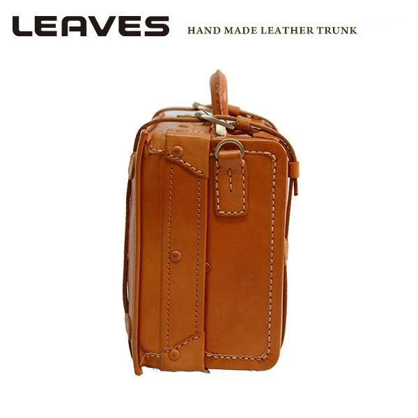 牛革トランク 12インチ ハンドメイド キャメル - Leaves革鞄店 牛革トランク 12インチ ハンドメイド キャメル - Leaves革鞄店