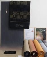 シルバーと黒の袋帯 袋帯 黒×シルバー 桜 正絹帯 | OBI | 京都きもの夢館