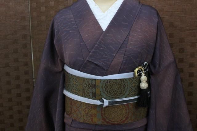 【銀座こうげい/紅型シリーズ①】花鳥風月×松竹梅／芥子裏地　正絹　小紋着物 金襴生地販売 飛翔鶴松竹梅 (朱赤)柄の和柄生地通販なら都香庵