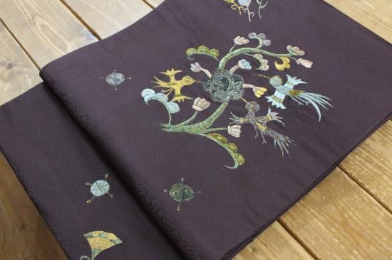 本日より半額にします！美品 幼 正絹袋帯 ふくれ織