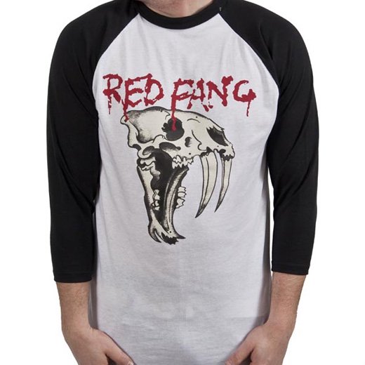Red Fang / レッド・ファング - Fang (White). ラグランTシャツ【お取寄せ】
