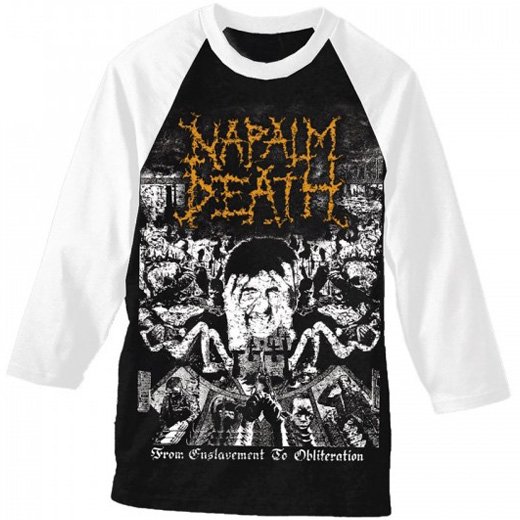 Napalm Death / ナパーム・デス - From Enslavement To Obliteration. ベースボールシャツ【お取寄せ】