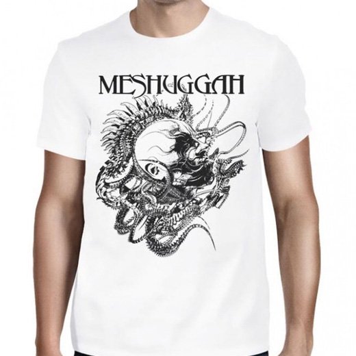Meshuggah / メシュガー - Spine head (White). Tシャツ【お取寄せ】