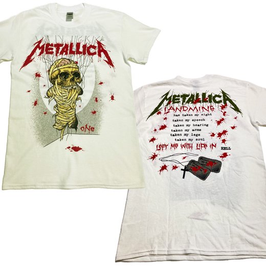 【即納商品】Metallica / メタリカ - One Landmine(White). Tシャツ（Mサイズ）