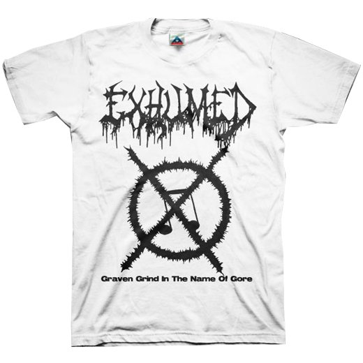 【お取寄せ】Exhumed / イグジュームド - Grind Symbol (White). Tシャツ