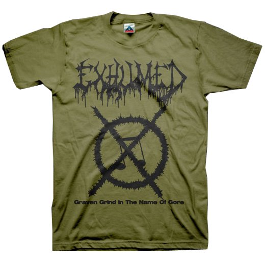 【お取寄せ】Exhumed / イグジュームド - Grind Symbol (Olive). Tシャツ