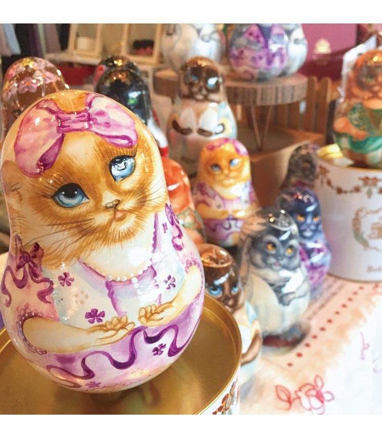 ロシア　おきあがりこぼし　猫　スベトラーナ・ニコラエバ ニコラエヴァ ロシア雑貨店マリンカ / スベトラーナ・ニコラエワ作 キノコ