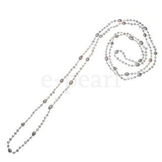 淡水パールホワイトカラー160cmロングエンドレスネックレス :e-pearl