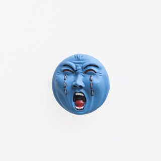 横尾忠則　アート立体バッジ「泣き笑い人生」：ブルー
