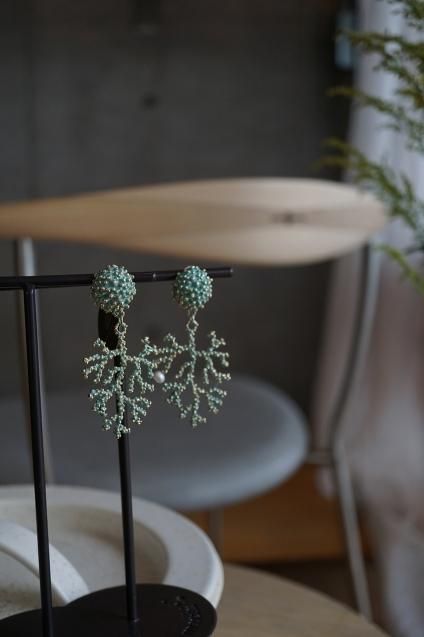 Coral Earrings/Pieces(イヤリング/ピアス)[OR1072 OTTURK】ターコイズグリーン