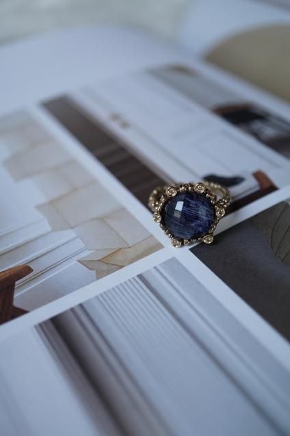 DanielademarchiダニエラデマルキDiamond small Ring AN913 BZBR Sodalite/Mother of Pearl/Crystal