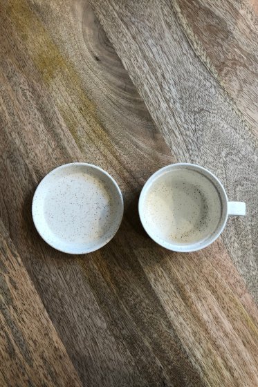 2016/arita Coffee Cup&Saucer(Set) BG/001,005 White Sprinkle