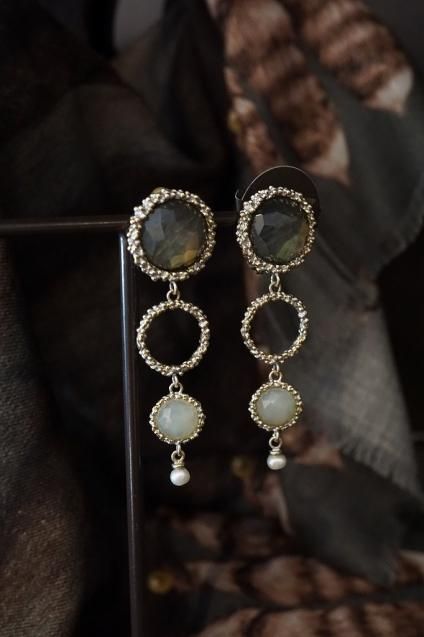 Contamination Model Eariings(イヤリング)OR1144 OTAG Labradorite/NewJade/Pearl