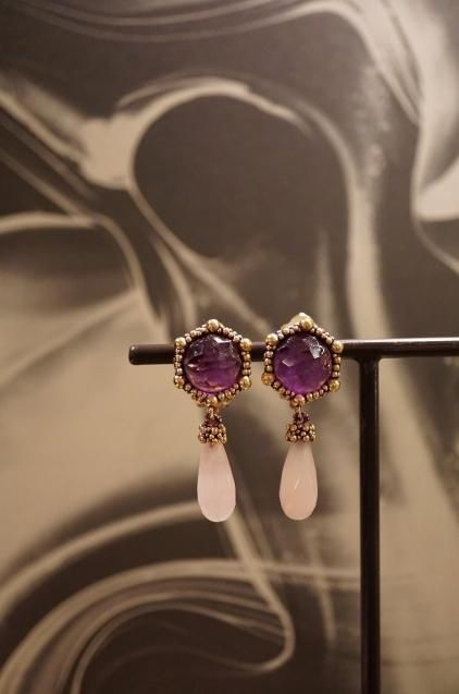 Honey Collection Earrings (イヤリング) OR1336 OTVIO Amesist/Rosa.Q