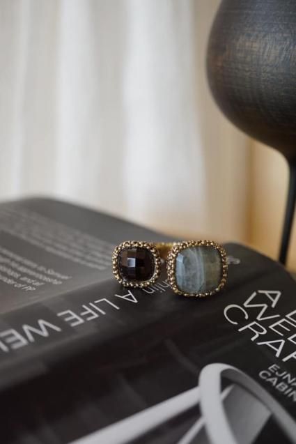 Segreti Collection double stone Ring (リング)[AN157 OTBR Labradorite/Smoky.Q