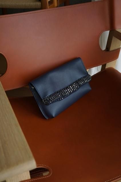 de Couture(デクチュール)3WAYレザークラッチバッグ Navy