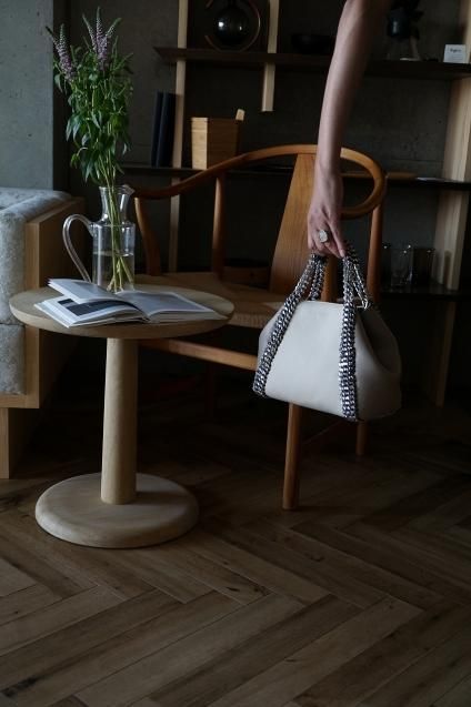 de Couture(デクチュール)2WAYチェーントートバッグSサイズ Ivory/Alabaster(Lightgreige)