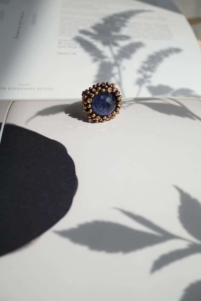 Daniela de Marchi(˥ǥޥ륭)Diamond Ring AN909 BZBR Sodalite/Black mother of pearl/CrystalFreesize