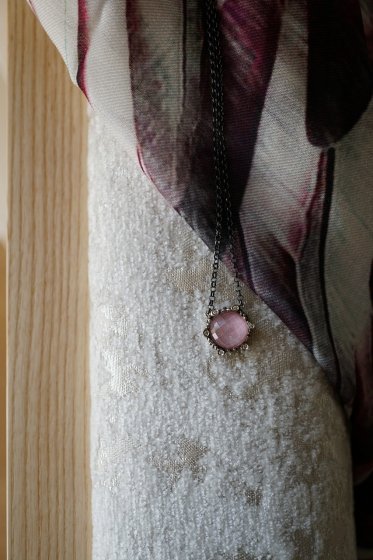 Daniela de Marchiダニエラデマルキ Diamond Pendant Necklace (ネックレス）[CL2903 AGBR PinkOpal ]シルバーブラック